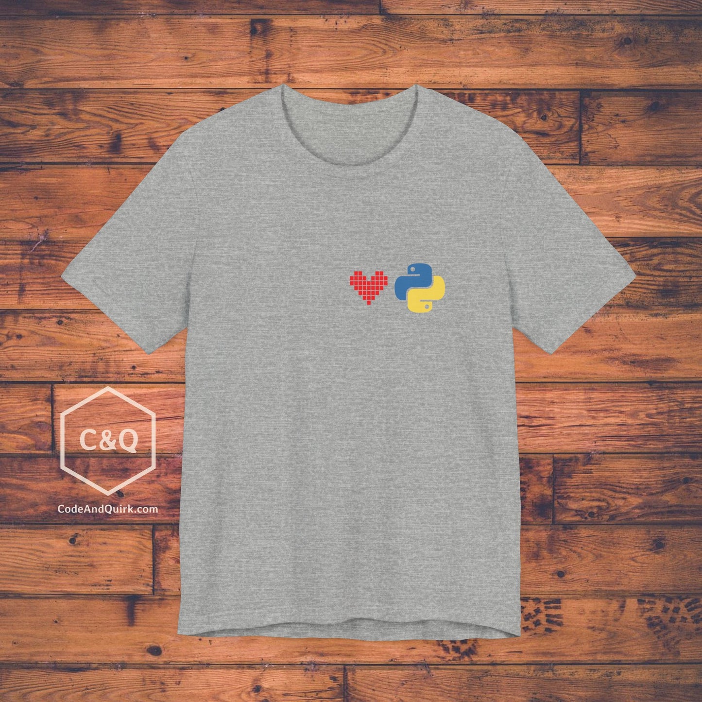 Python Logo and Heart understated programmer's T-Shirt