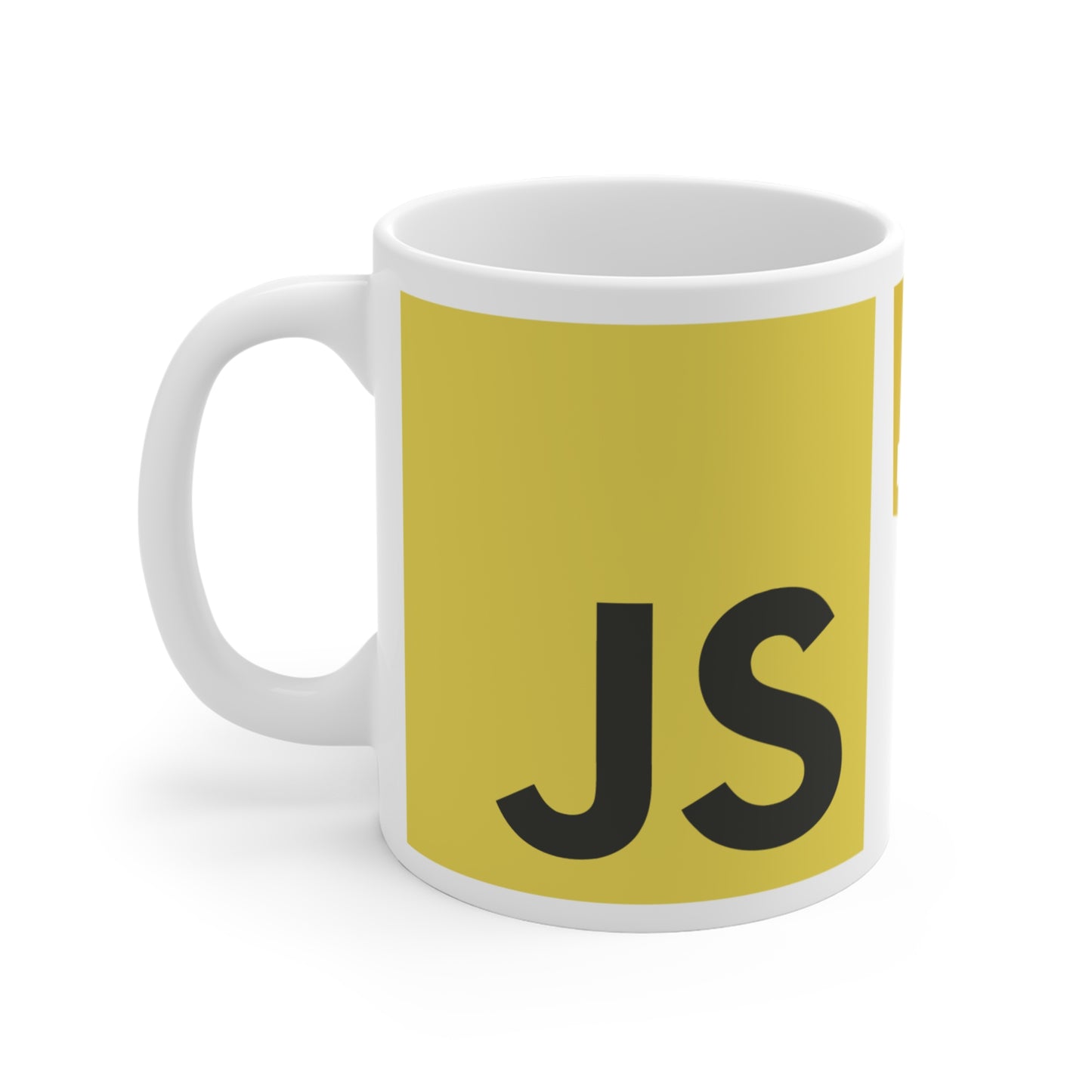 JavaScript logo mug for coders