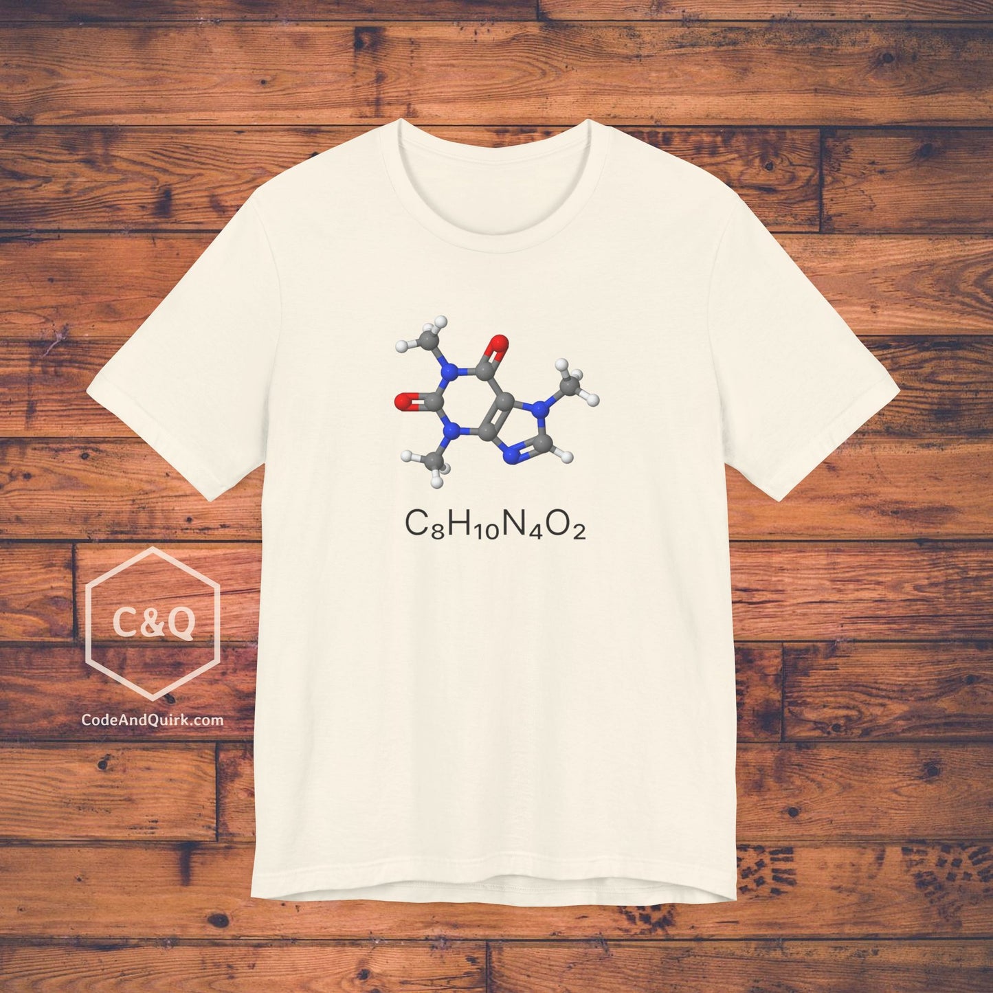 Caffeine Molecule With Formula geeky T-shirt