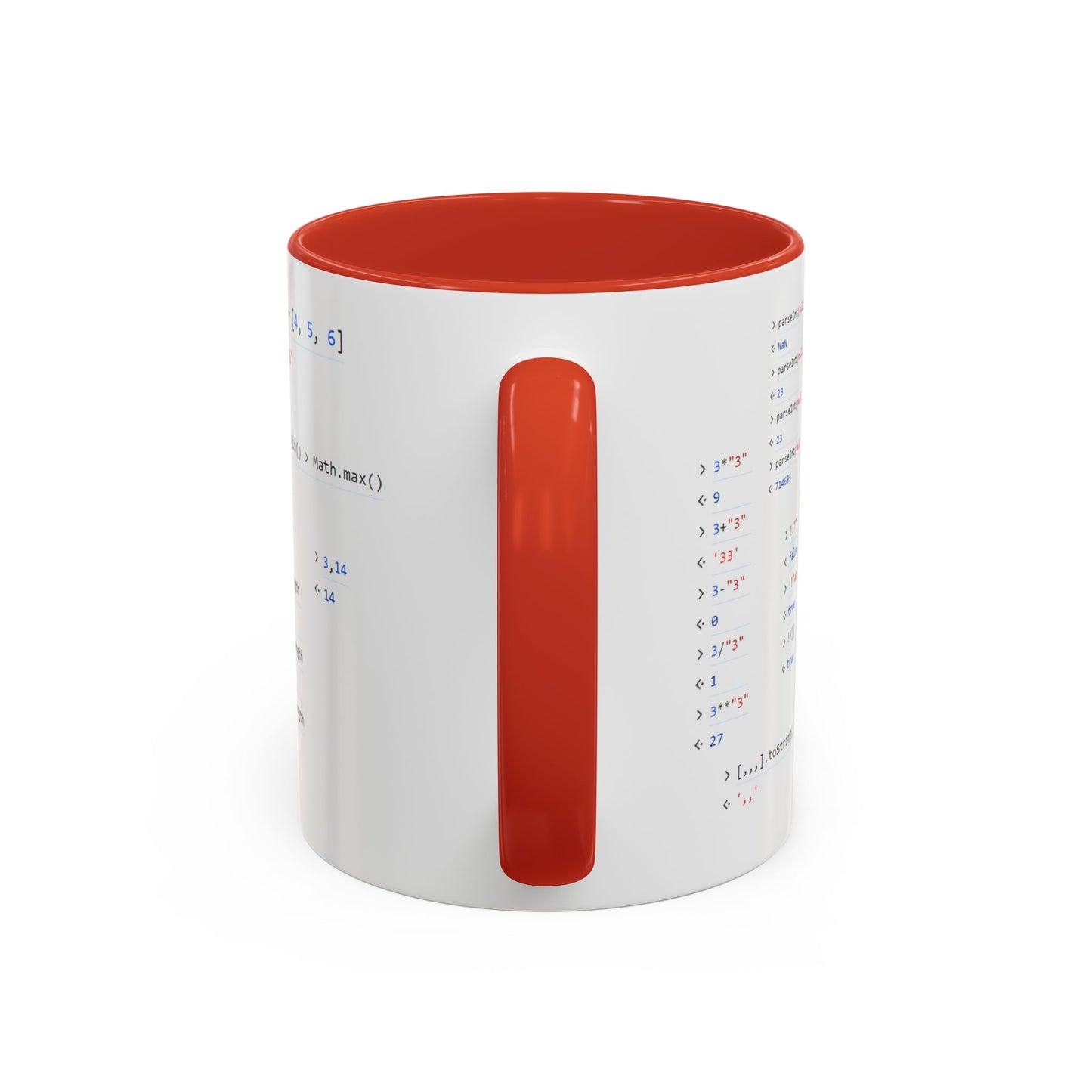 JavaScript weirdness mug for coders - two-color variant