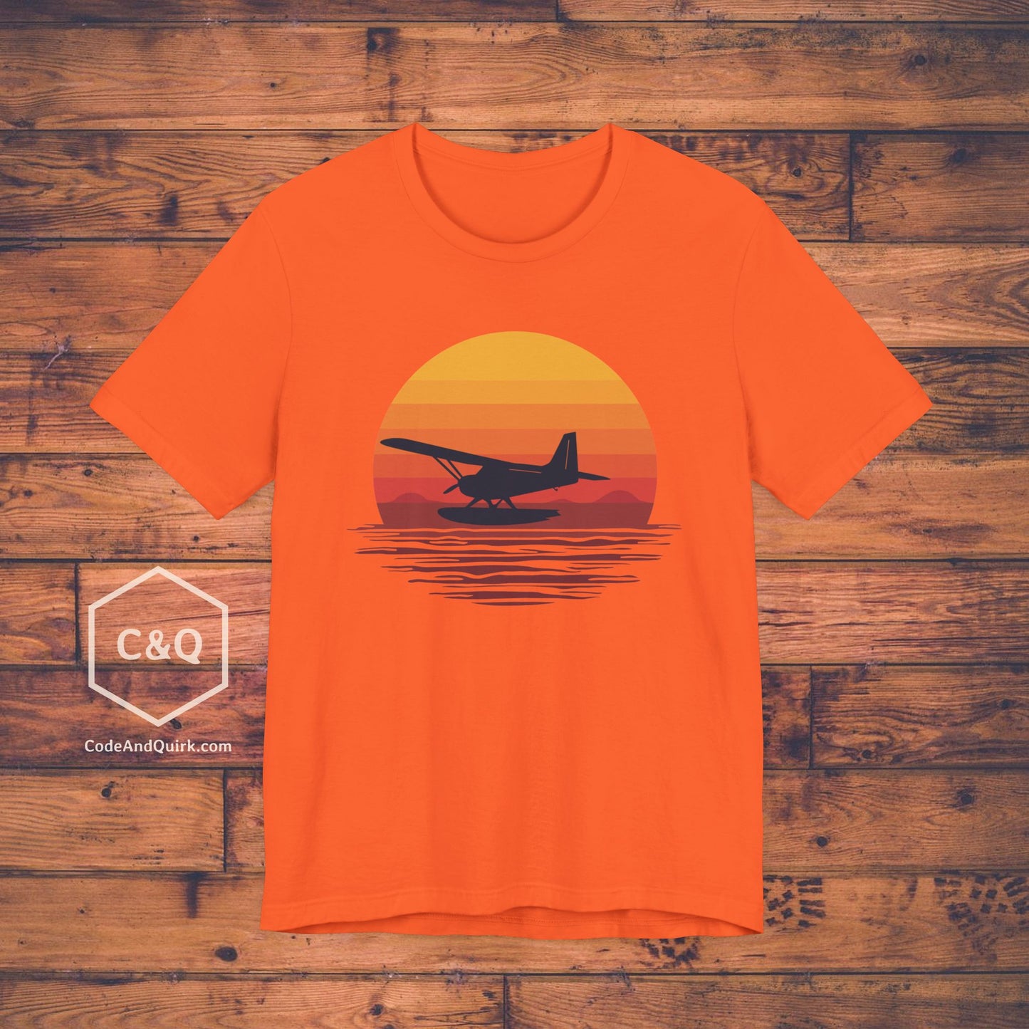 Seaplane landing at sunset - aviation fan's T-Shirt