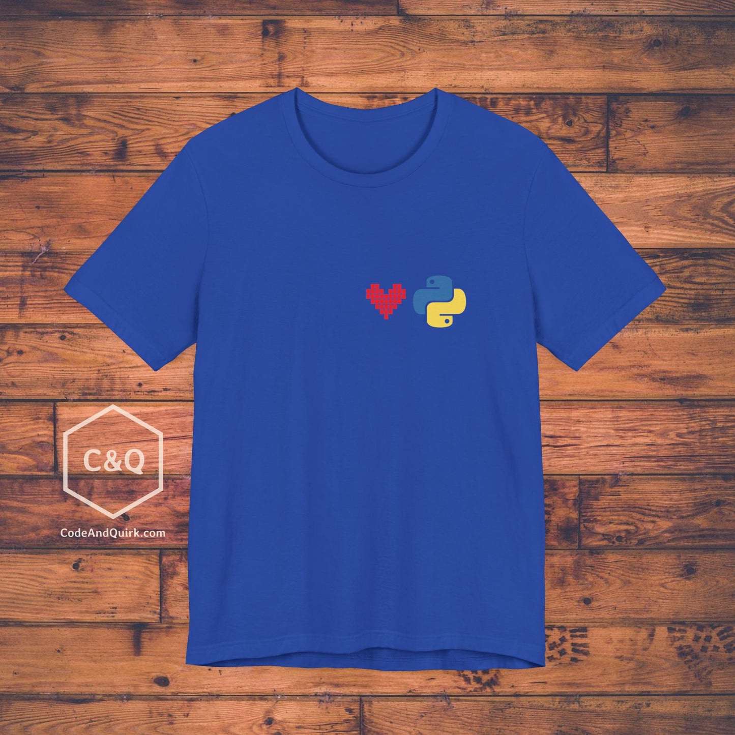 Python Logo and Heart understated programmer's T-Shirt