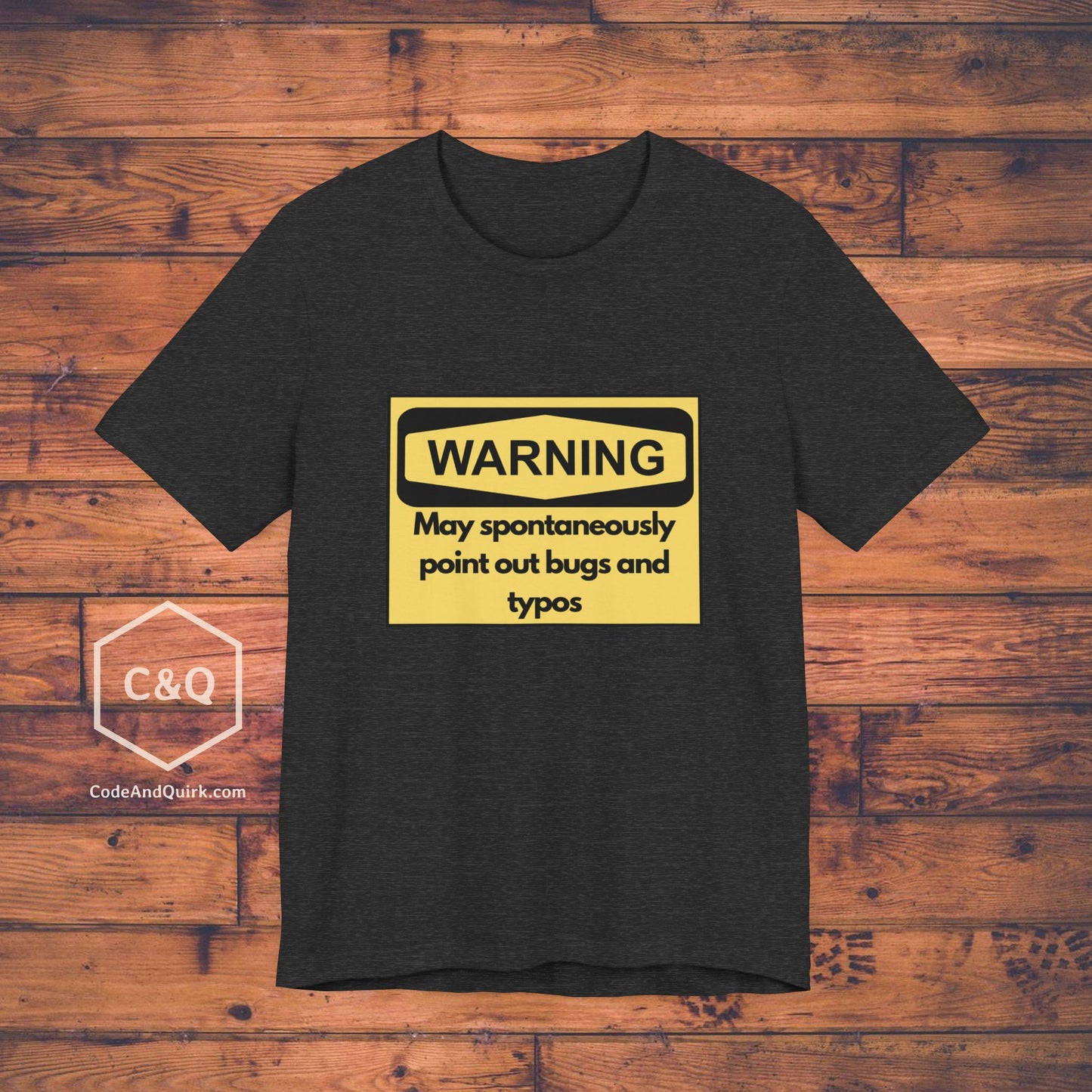T-shirt for nitpicker coders, warning sign - Unisex Jersey Short Sleeve Tee