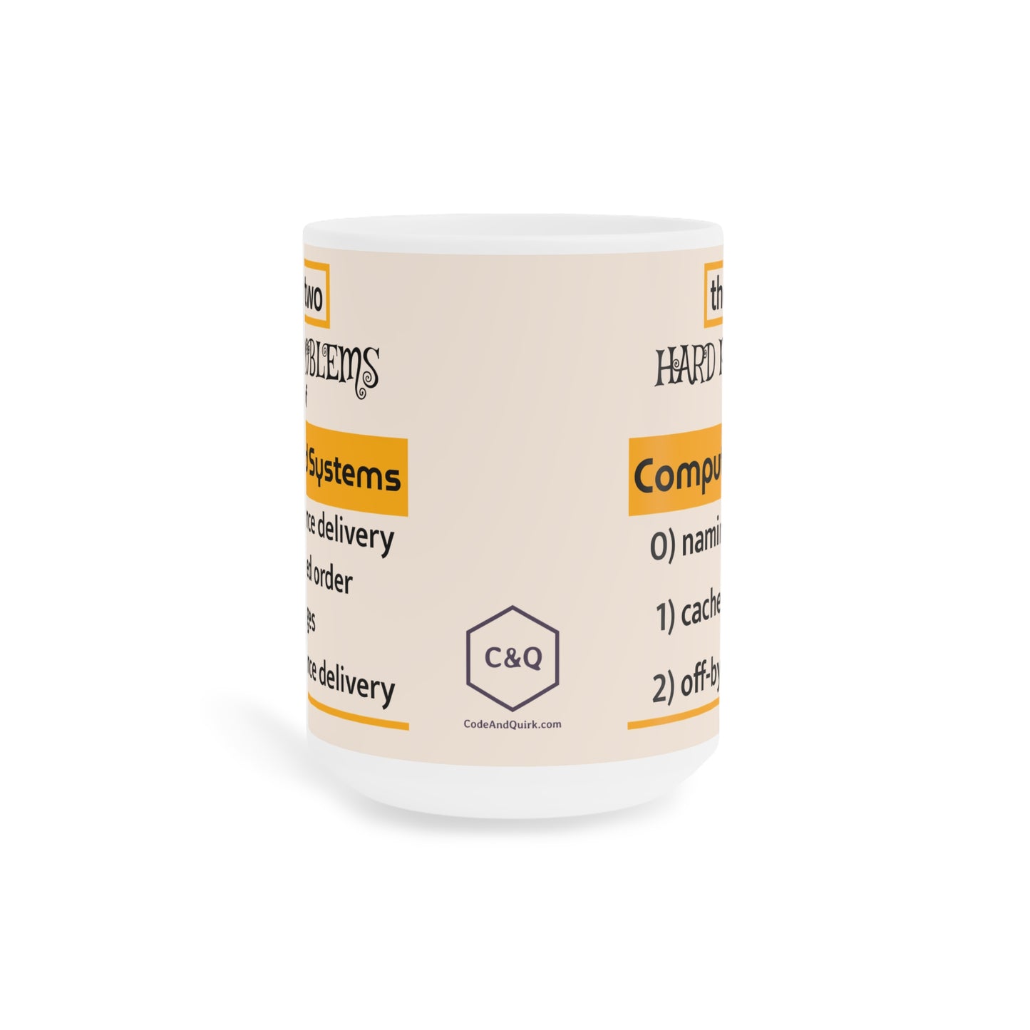 Two Hard Problems of Computer Science 11-15-20oz witty programmer's mug