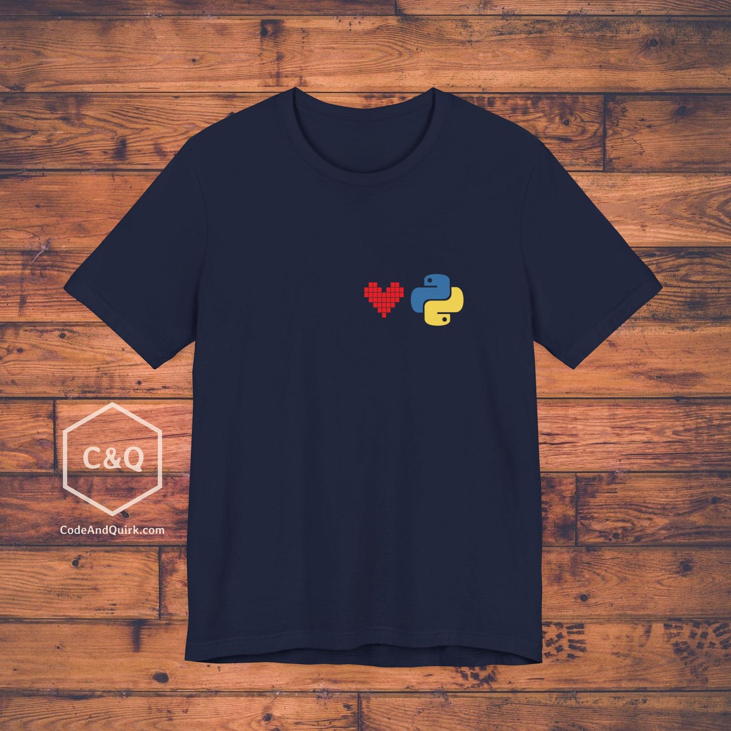Python Logo and Heart understated programmer's T-Shirt
