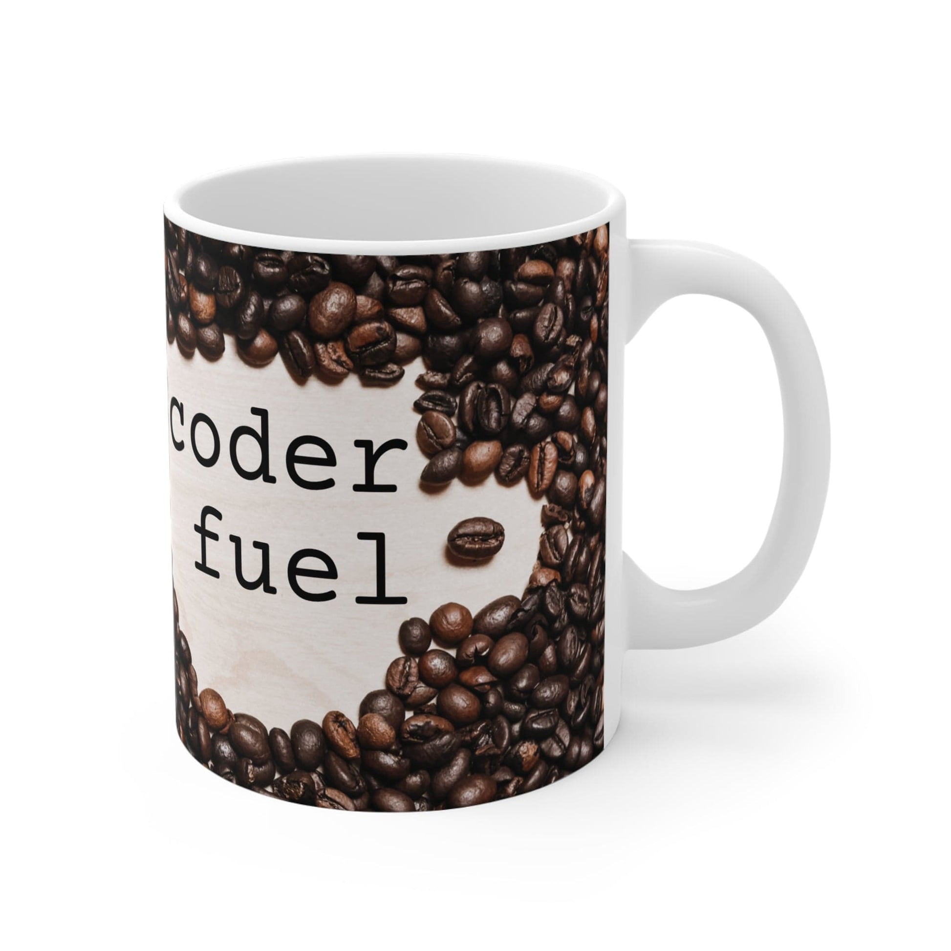Mug 11oz Coder Fuel Coffee Mug With Coffee Beans