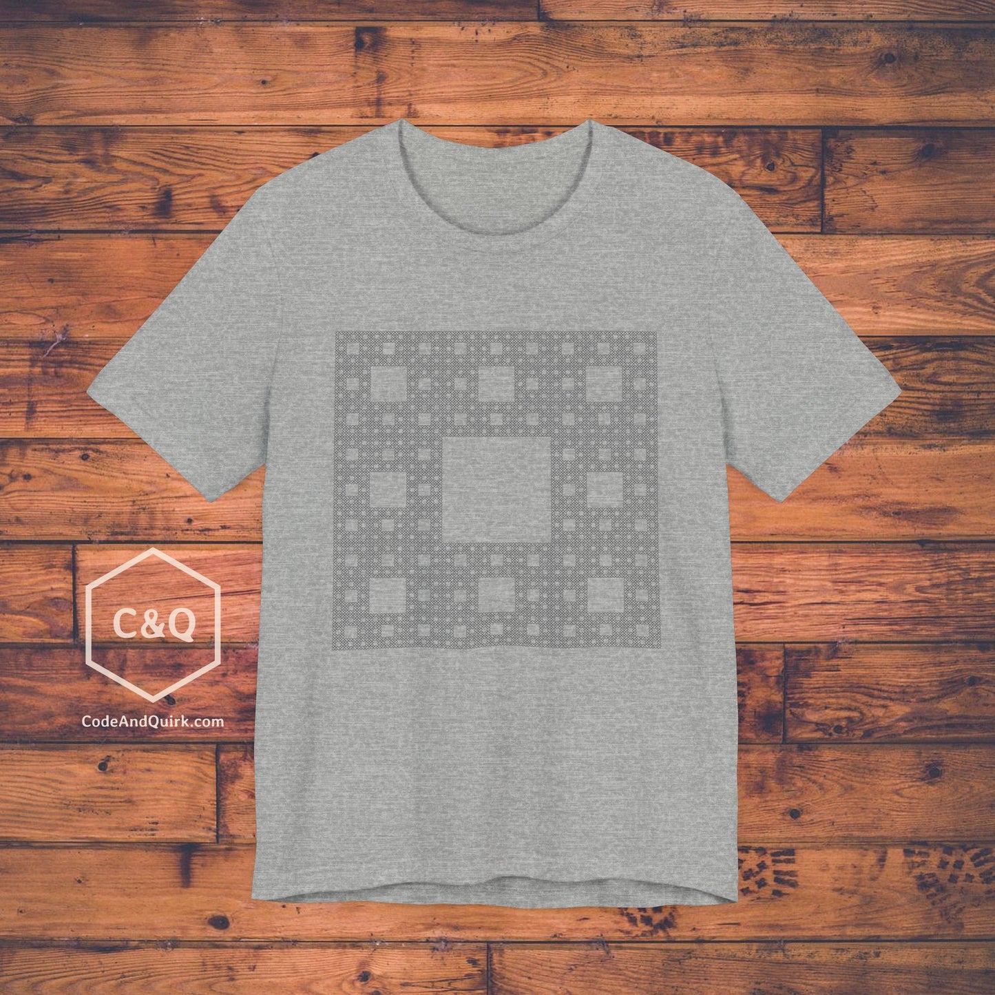Fractal pattern Sierpinski Carpet geeky T-shirt
