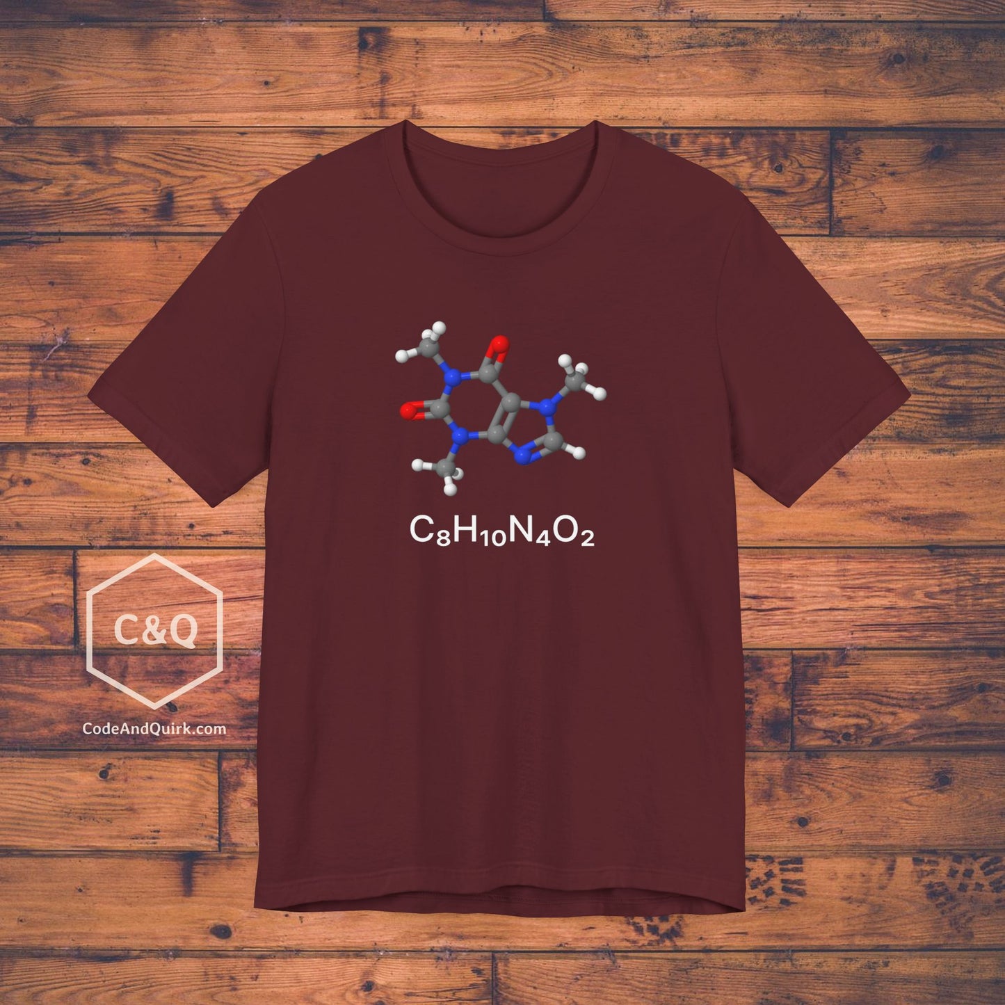 Caffeine Molecule With Formula geeky T-shirt