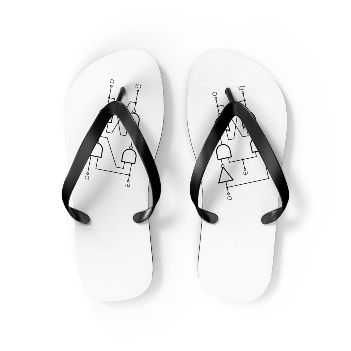Shoes M / Black sole Flip Flops with a flip-flop schematic