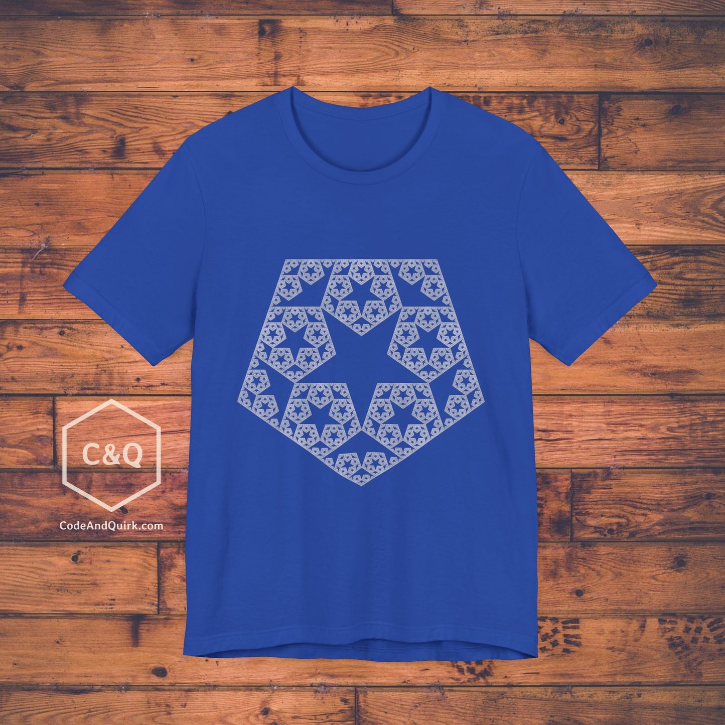 Fractal 5-point star pentagon pattern geeky T-shirt