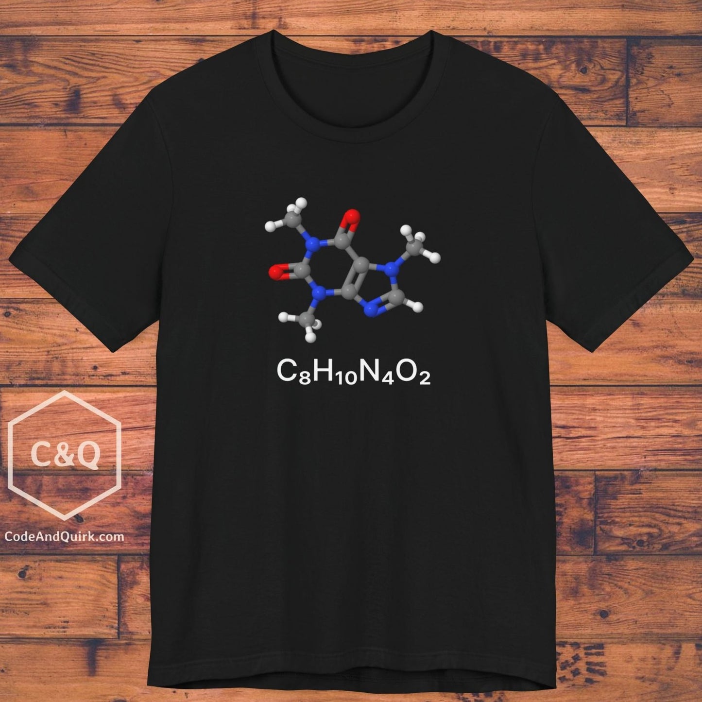 Caffeine Molecule With Formula geeky T-shirt