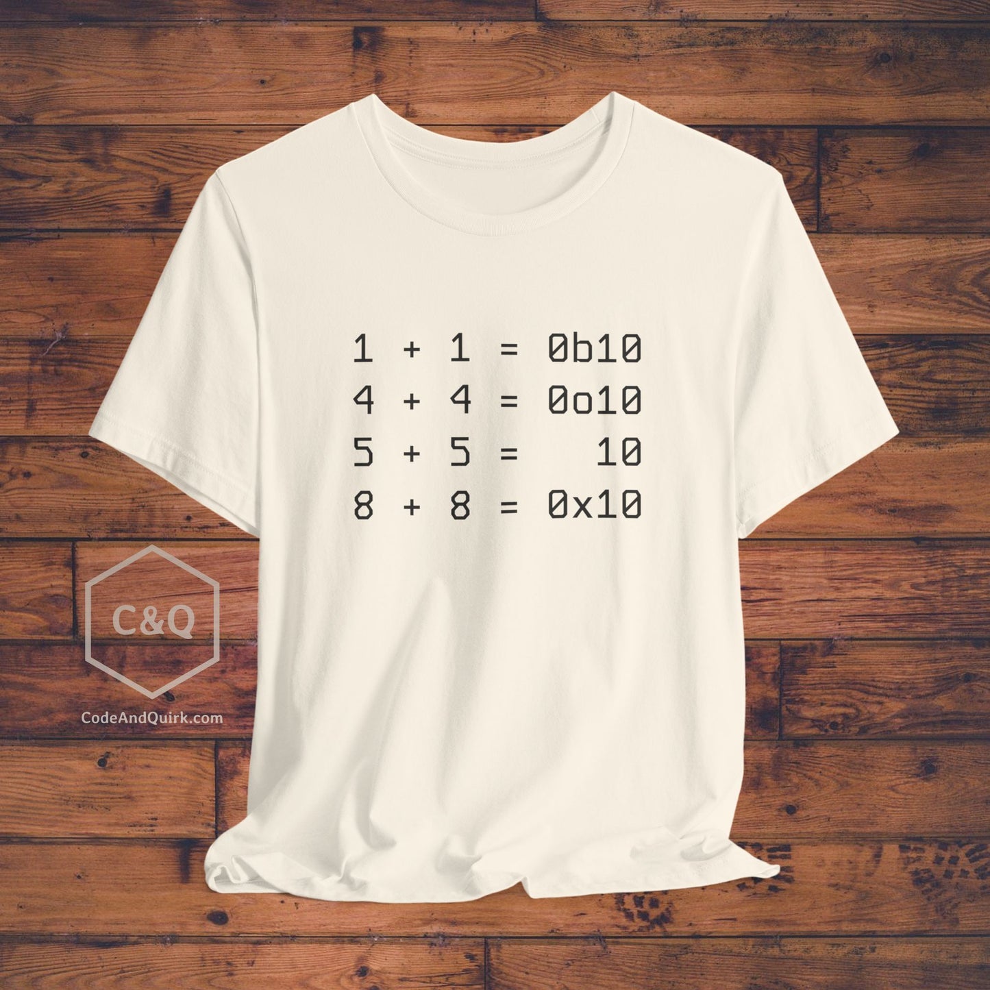 Geeky T-Shirt with binary, octal, decimal, hexadecimal additions
