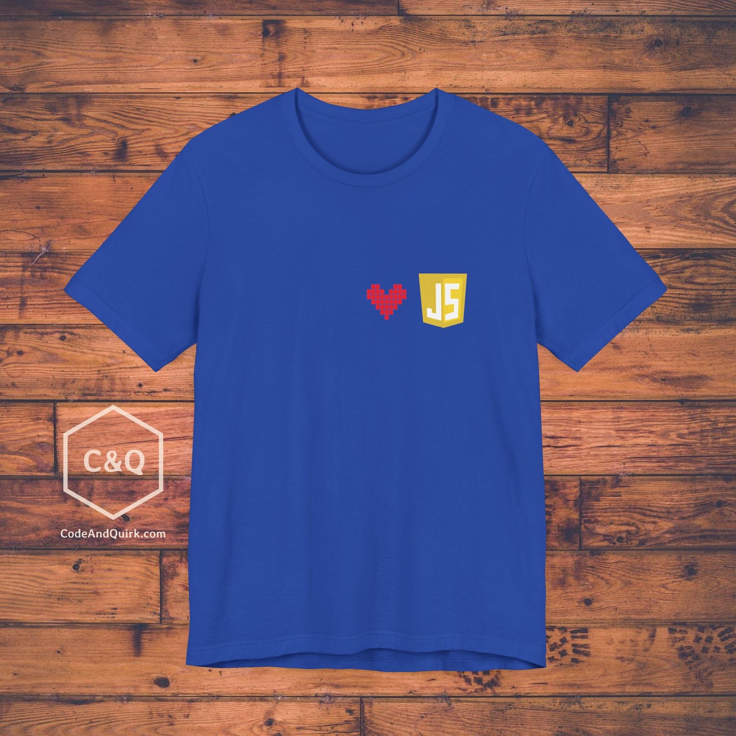 JavaScript Shield Logo and Heart understated programmer's T-Shirt