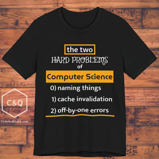 Two Hard Problems of Computer Science witty programmer's T-Shirt