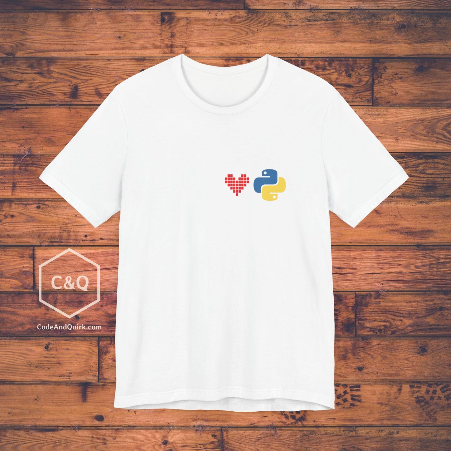 Python Logo and Heart understated programmer's T-Shirt