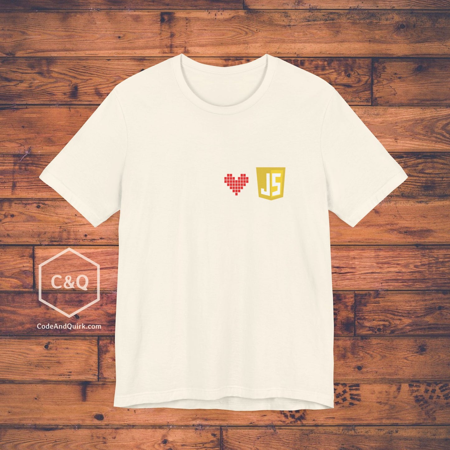 JavaScript Shield Logo and Heart understated programmer's T-Shirt