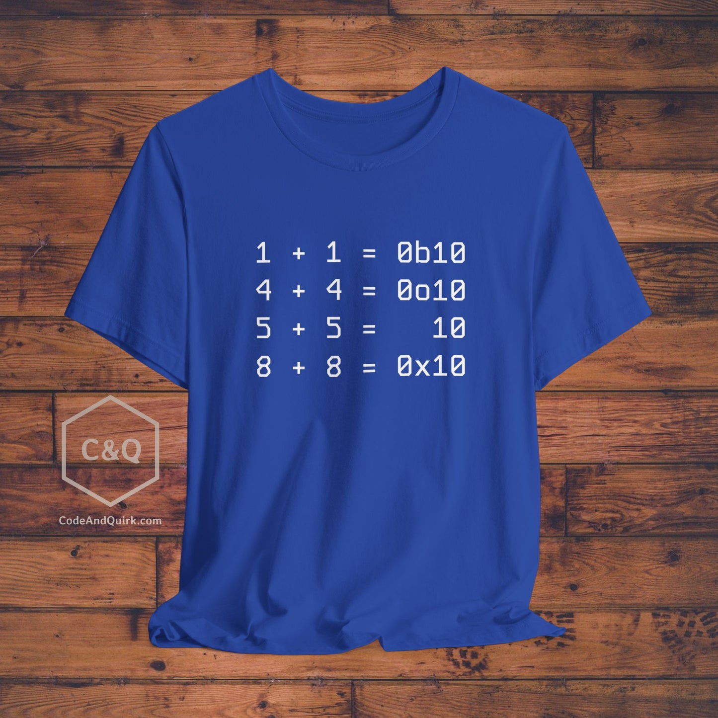 Geeky T-Shirt with binary, octal, decimal, hexadecimal additions