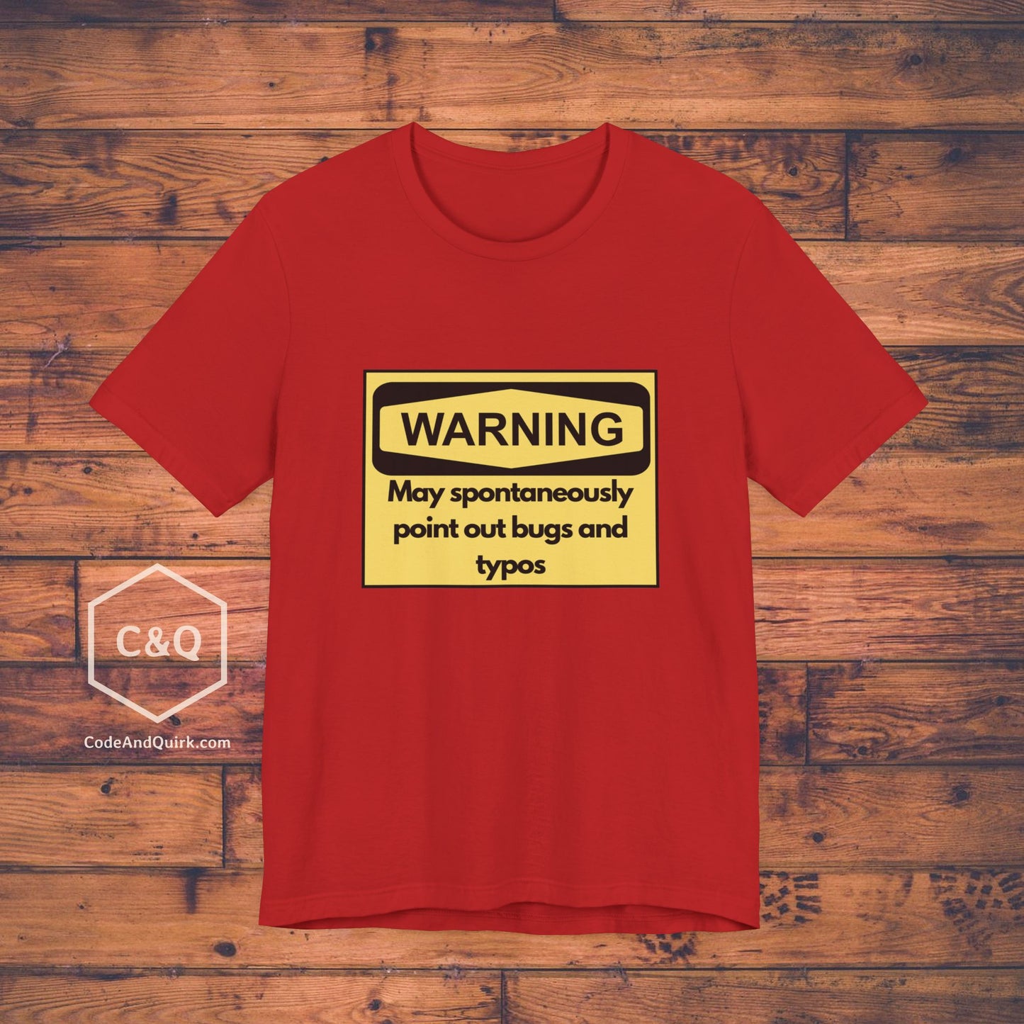 T-shirt for nitpicker coders, warning sign - Unisex Jersey Short Sleeve Tee