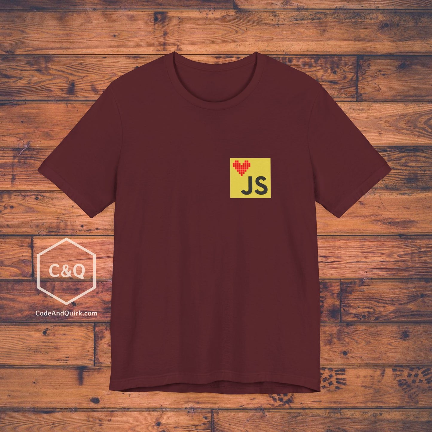 JavaScript Heart understated programmer's T-Shirt