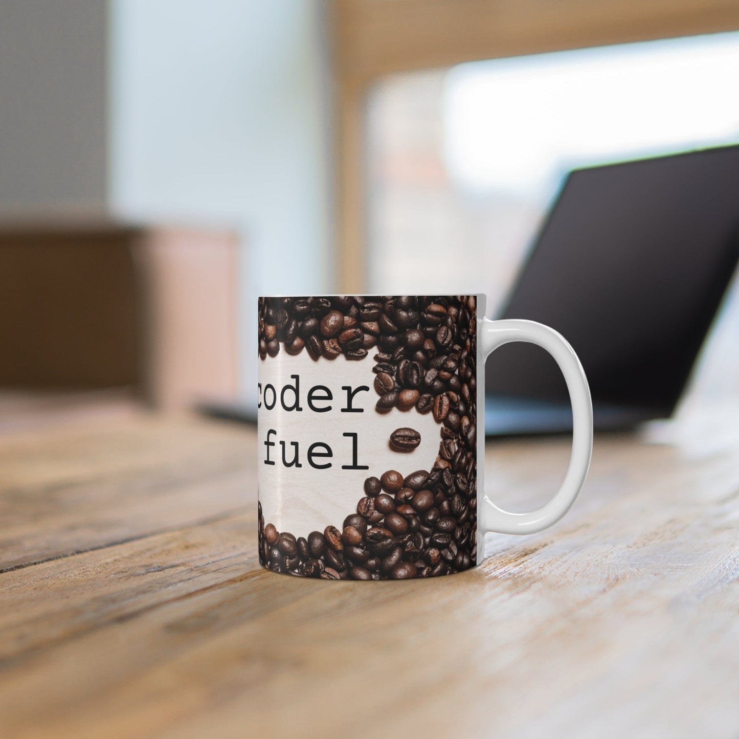 Mug 11oz Coder Fuel Coffee Mug With Coffee Beans