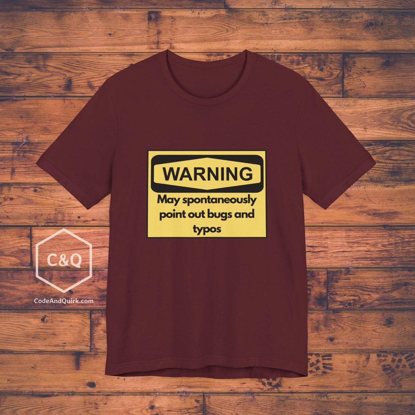 T-shirt for nitpicker coders, warning sign - Unisex Jersey Short Sleeve Tee