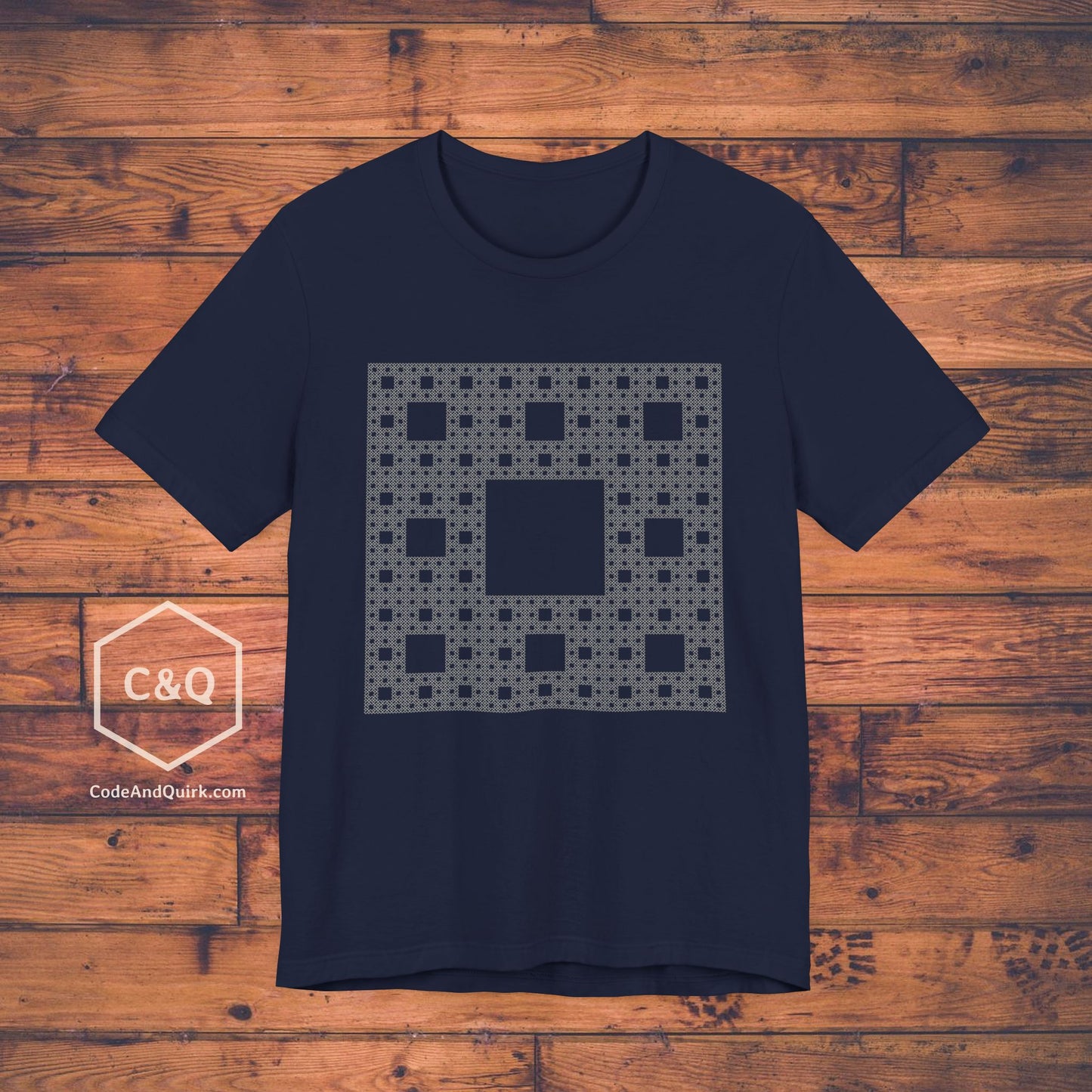 Fractal pattern Sierpinski Carpet geeky T-shirt