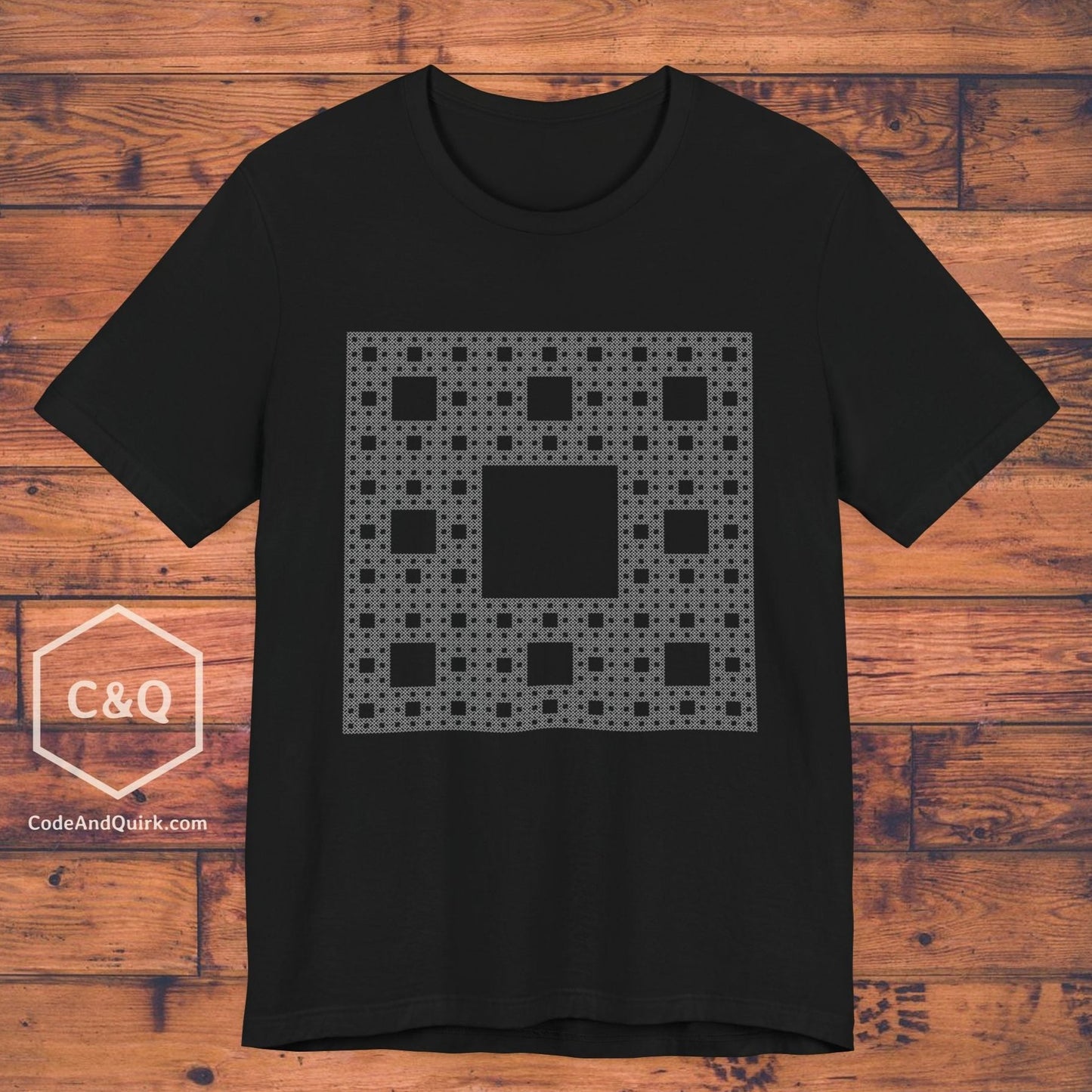Fractal pattern Sierpinski Carpet geeky T-shirt