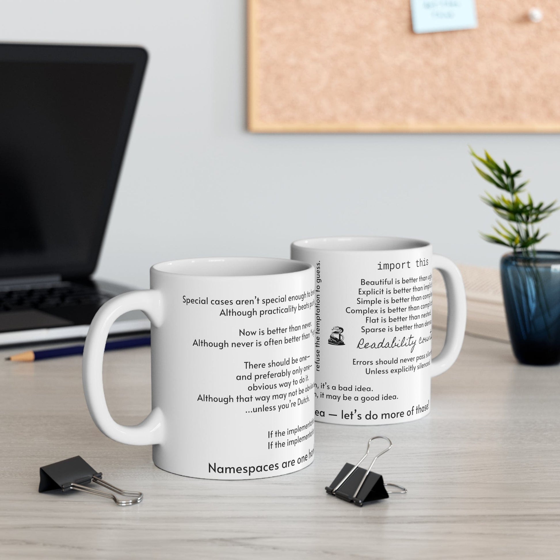 Mug 11oz Zen of Python (PEP20) mug for Python fans and developers