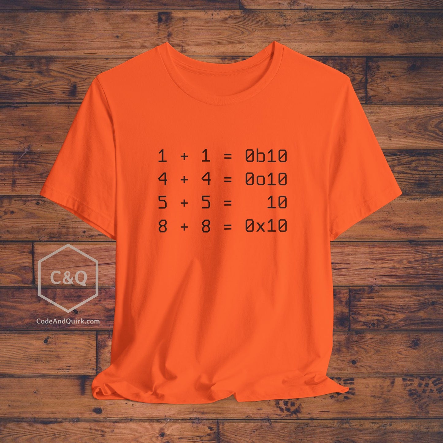 Geeky T-Shirt with binary, octal, decimal, hexadecimal additions