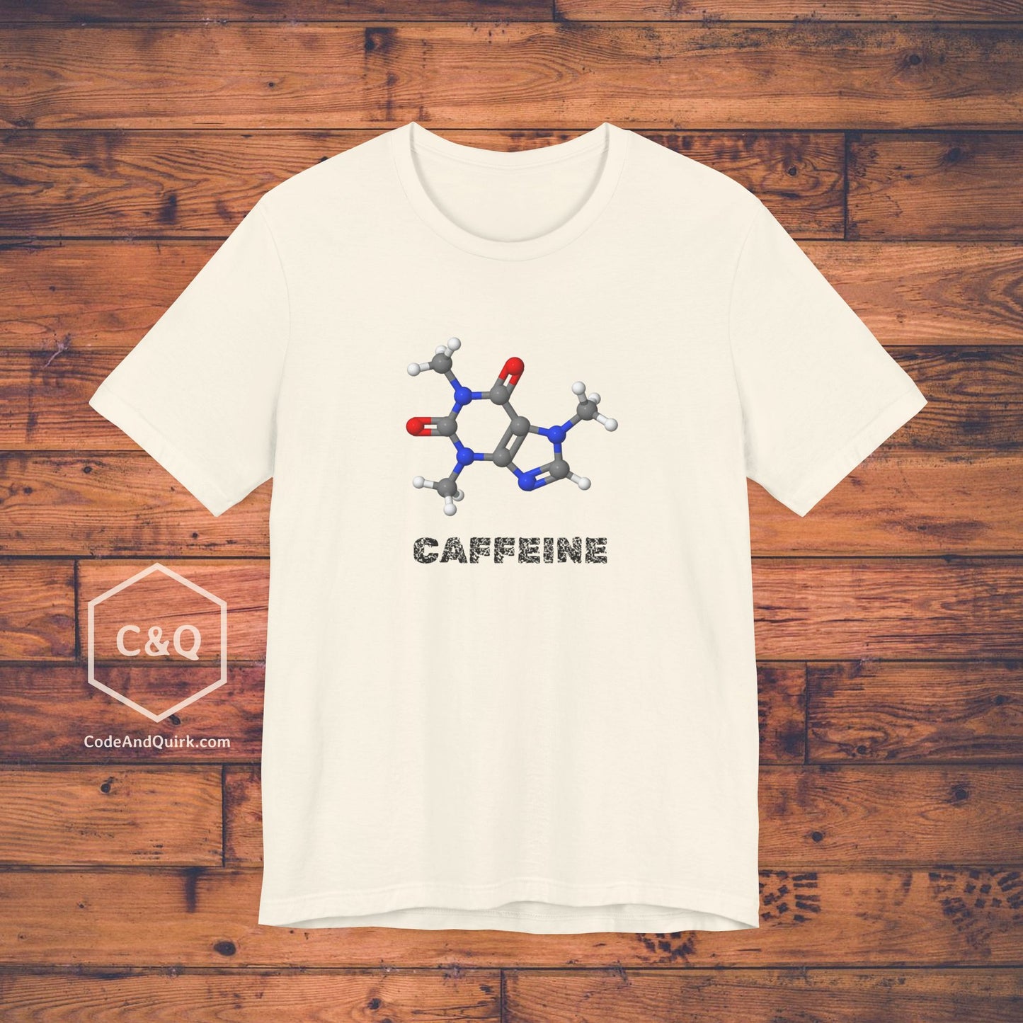 Caffeine Molecule Without Formula geeky T-shirt