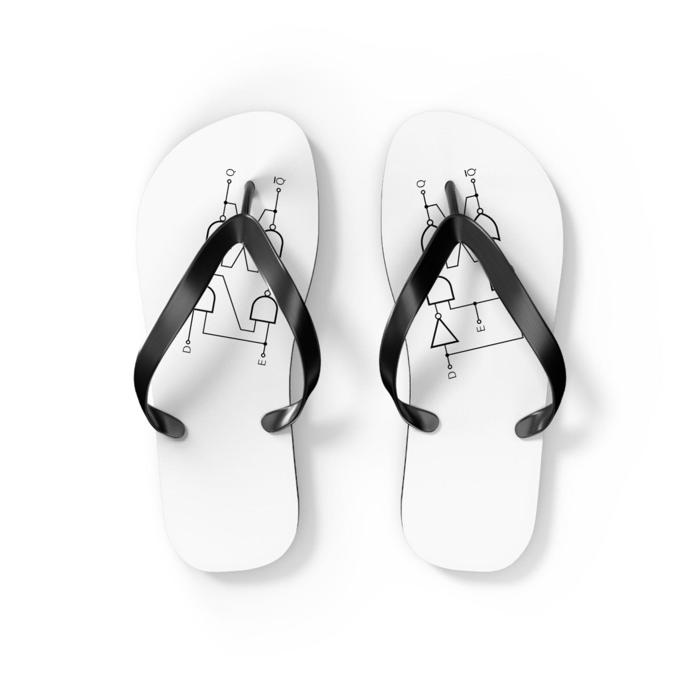 Shoes S / Black sole Flip Flops with a flip-flop schematic