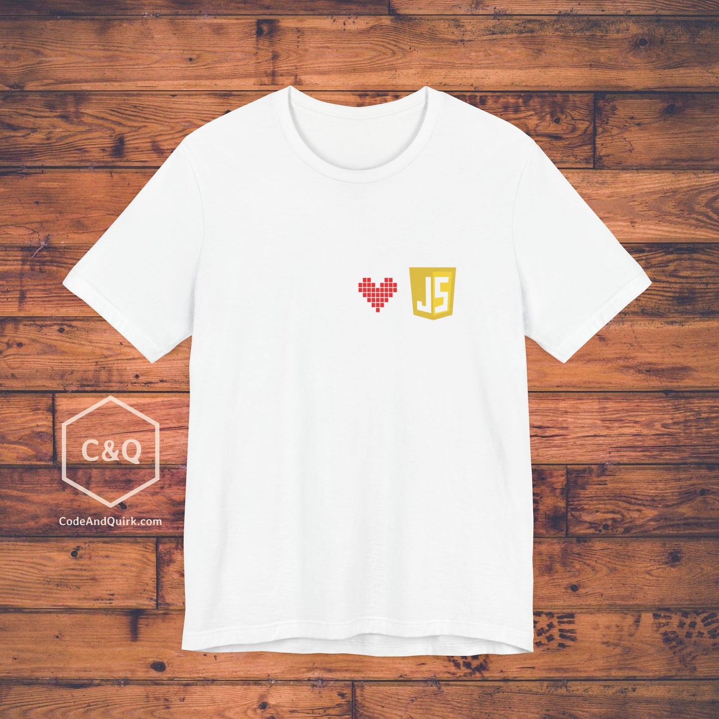 JavaScript Shield Logo and Heart understated programmer's T-Shirt