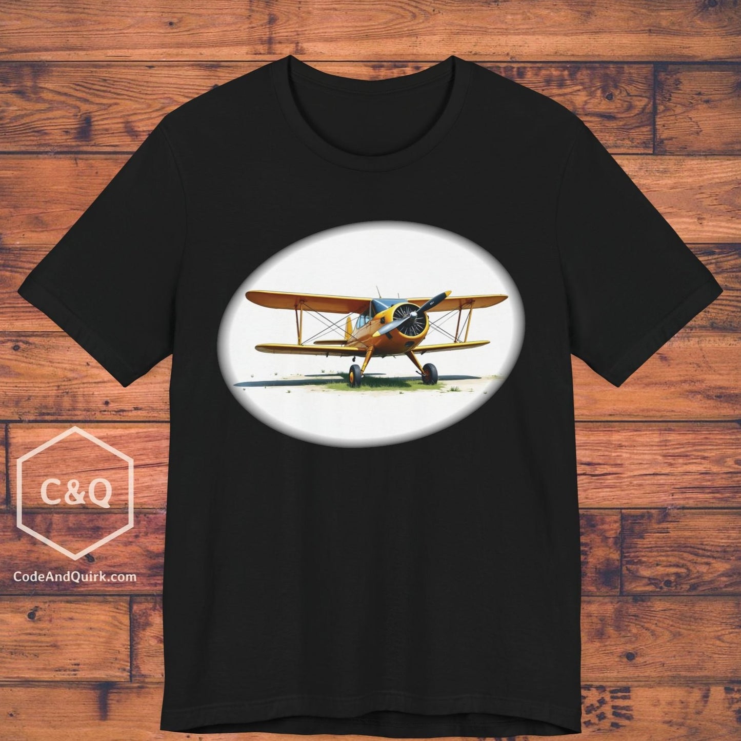 Single-prop GA biplane AN-2 on a grass airfield - aviation fan's T-Shirt