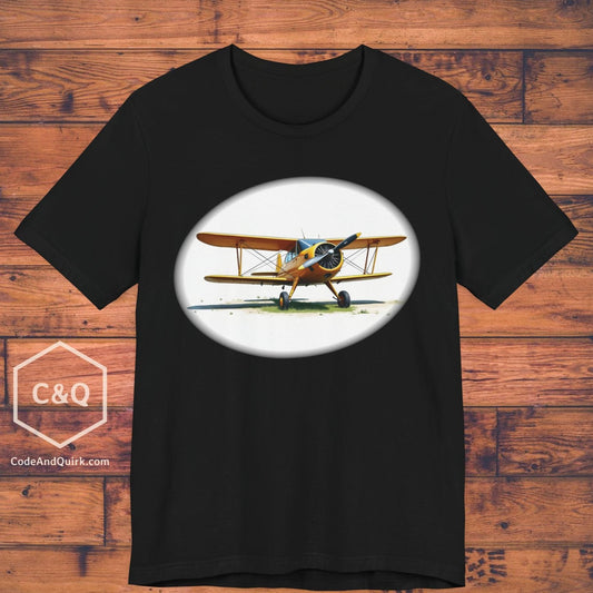 Single-prop GA biplane AN-2 on a grass airfield - aviation fan's T-Shirt