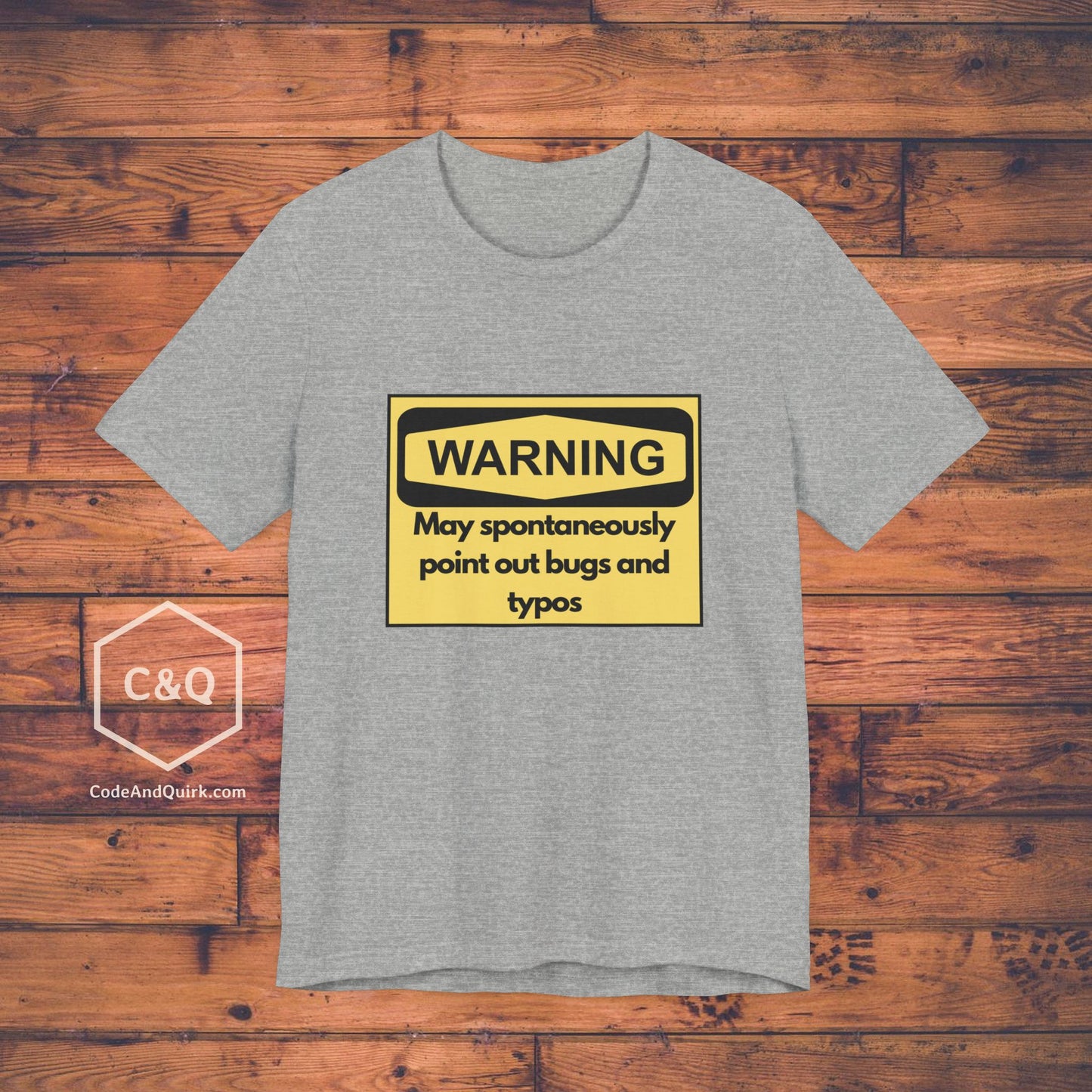 T-shirt for nitpicker coders, warning sign - Unisex Jersey Short Sleeve Tee