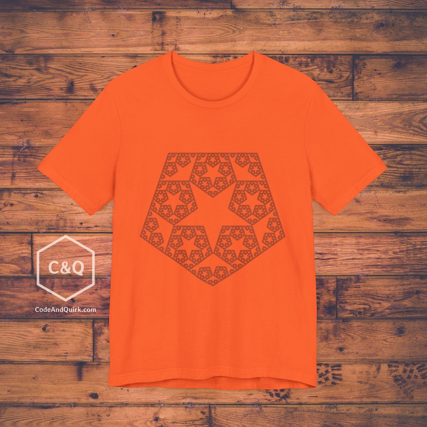 Fractal 5-point star pentagon pattern geeky T-shirt
