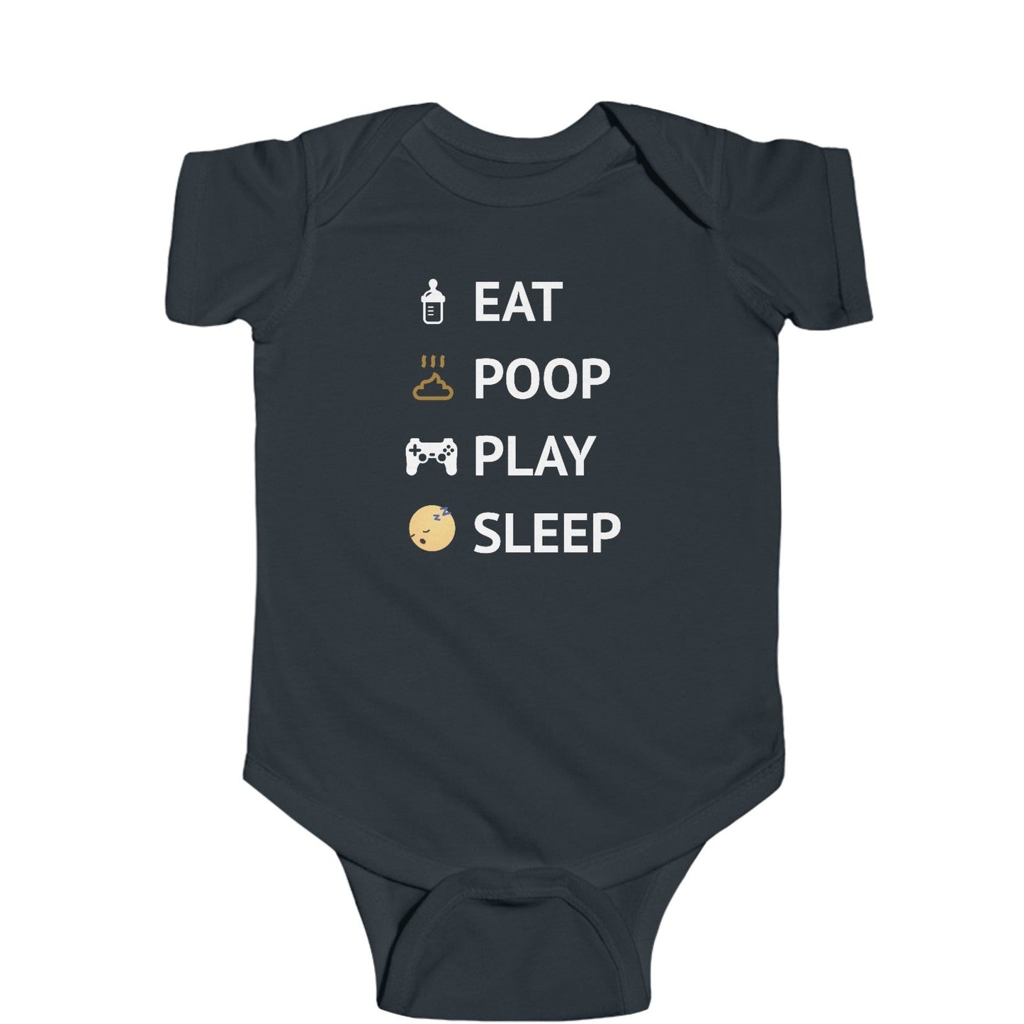 Eat, Poop, Play, Sleep - Geeky Fine Jersey Baby Bodysuit