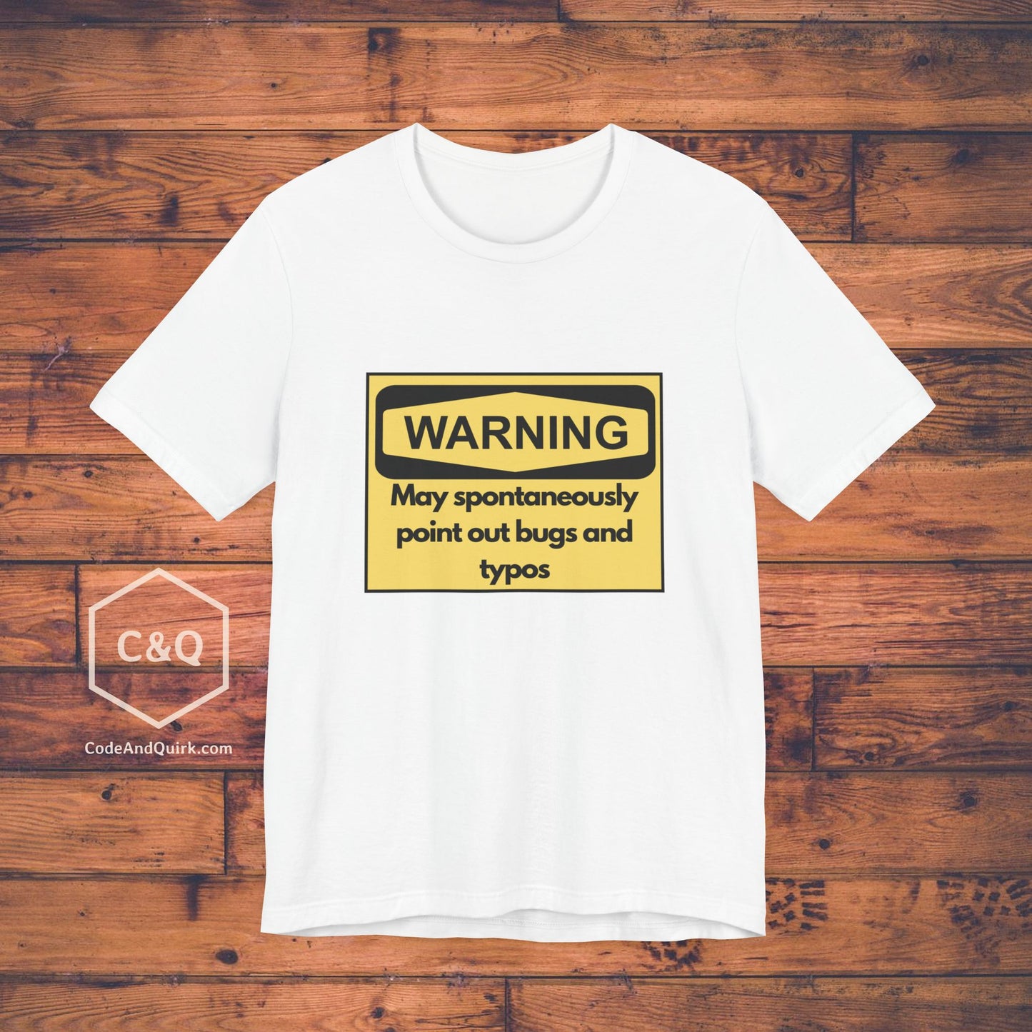 T-shirt for nitpicker coders, warning sign - Unisex Jersey Short Sleeve Tee