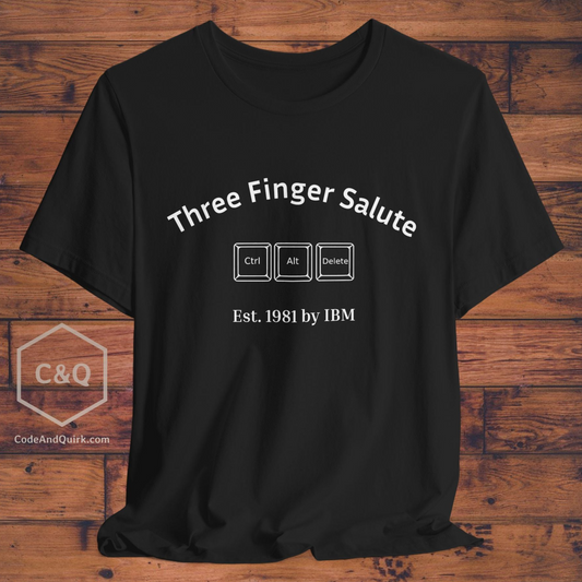 Ctrl+Alt+Delete, the Three Finger Salute geeky T-shirt