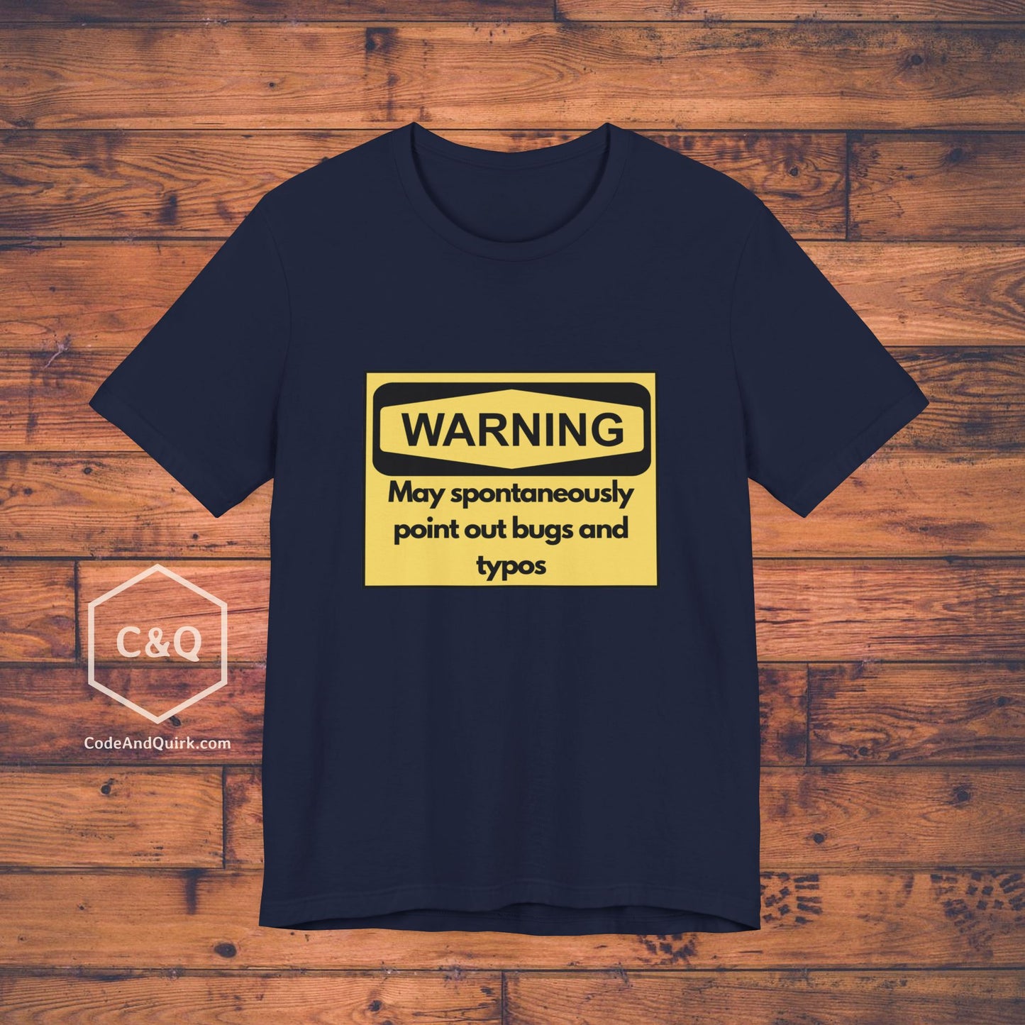 T-shirt for nitpicker coders, warning sign - Unisex Jersey Short Sleeve Tee