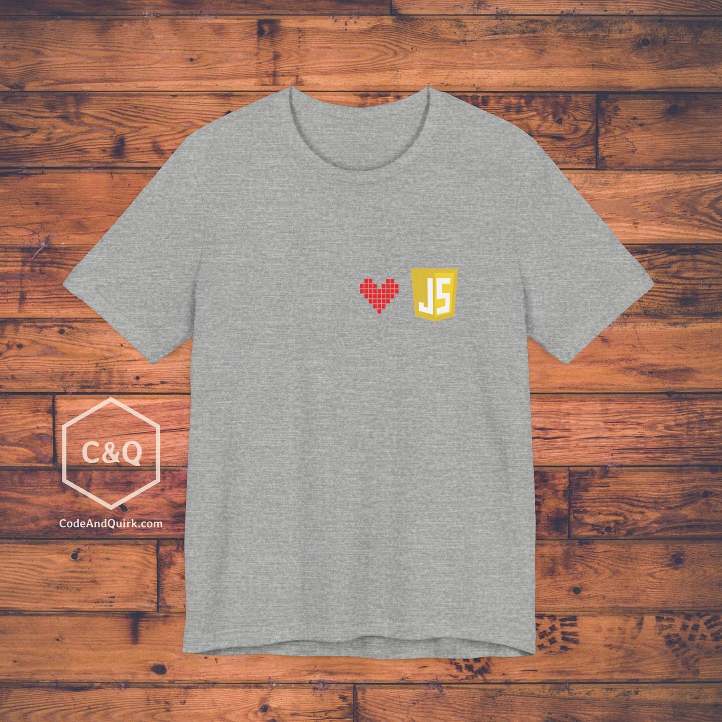 JavaScript Shield Logo and Heart understated programmer's T-Shirt