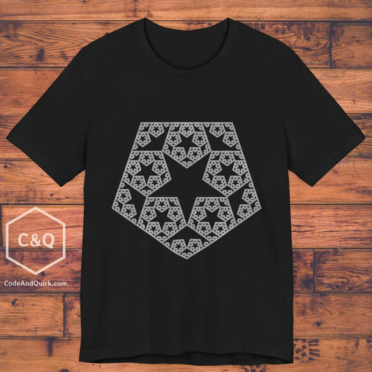 Fractal 5-point star pentagon pattern geeky T-shirt