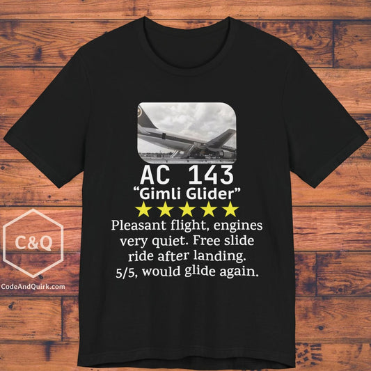 AC 149 flight review, Gimli Glider - aviation fan's T-Shirt