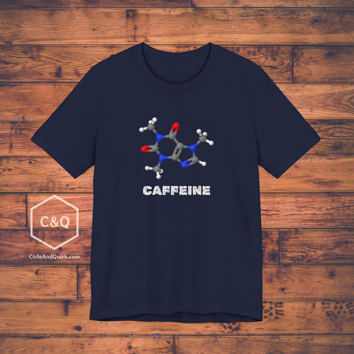 Caffeine Molecule Without Formula geeky T-shirt