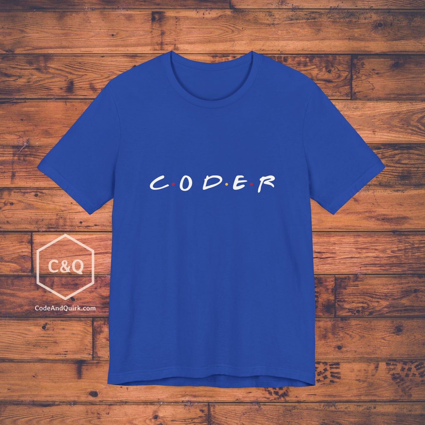 Coder in the style of Friends logo - coders' geeky T-shirt