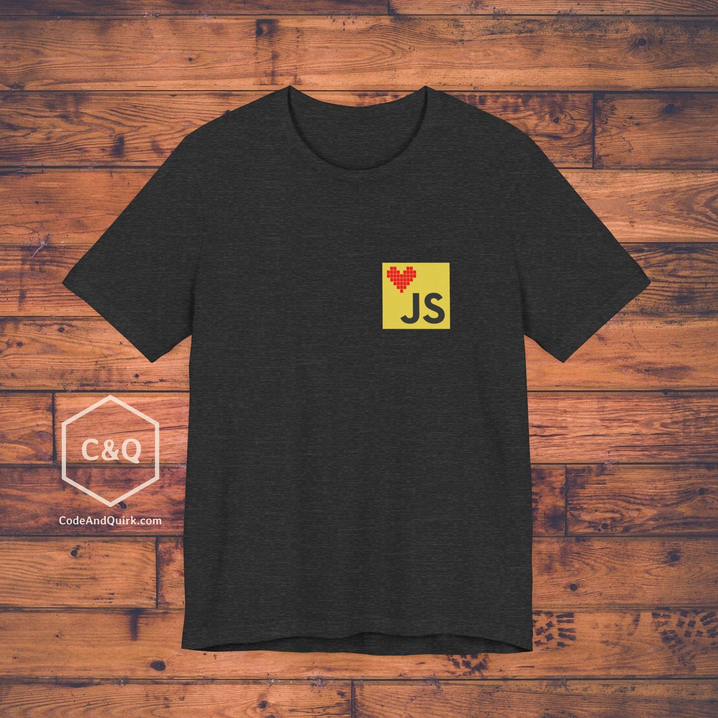 JavaScript Heart understated programmer's T-Shirt