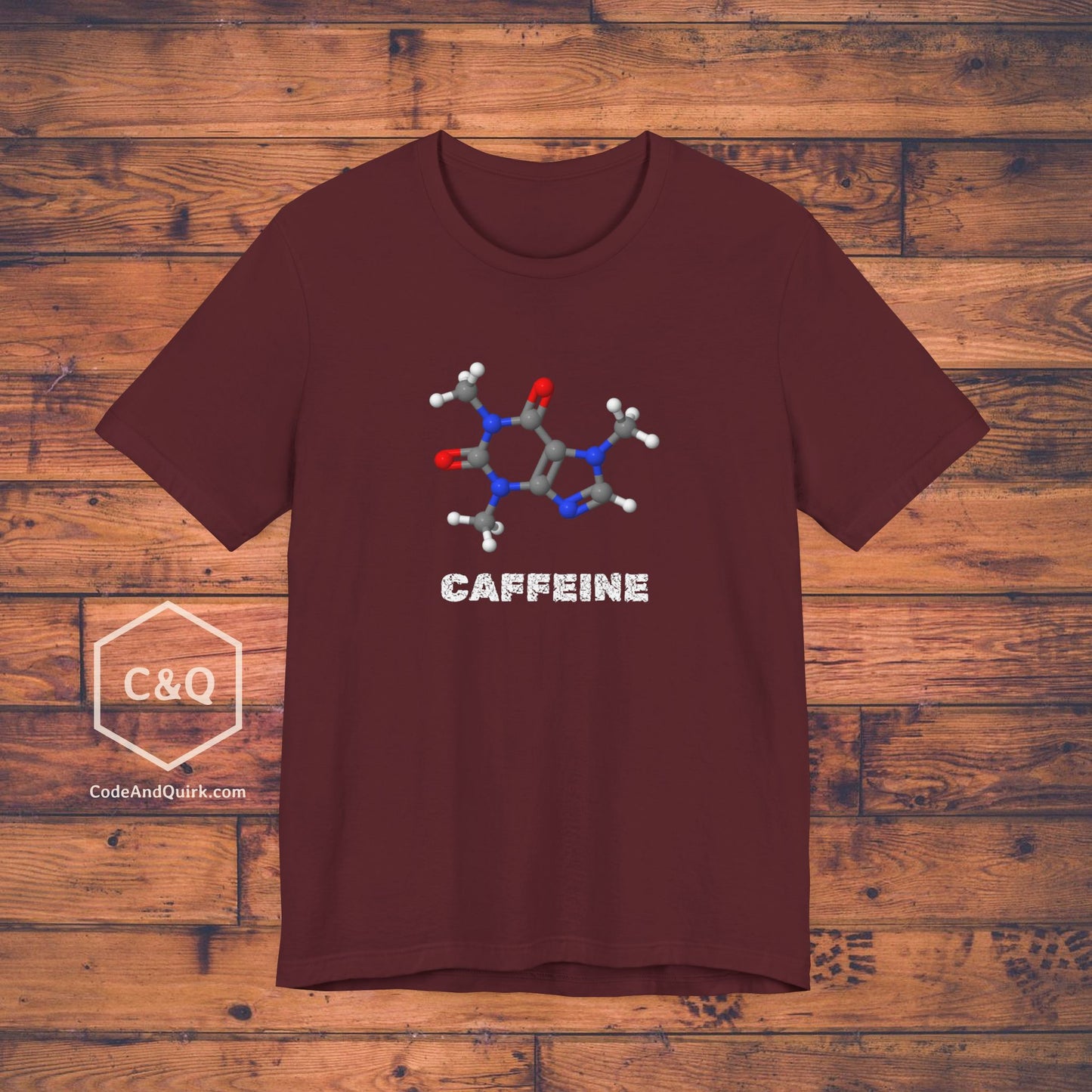 Caffeine Molecule Without Formula geeky T-shirt