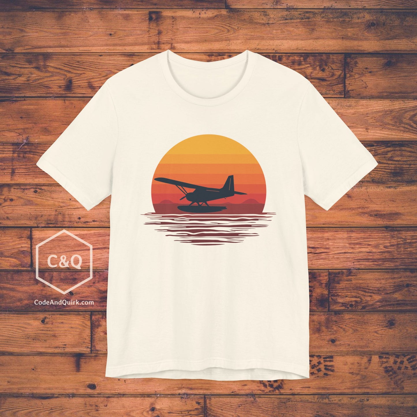 Seaplane landing at sunset - aviation fan's T-Shirt