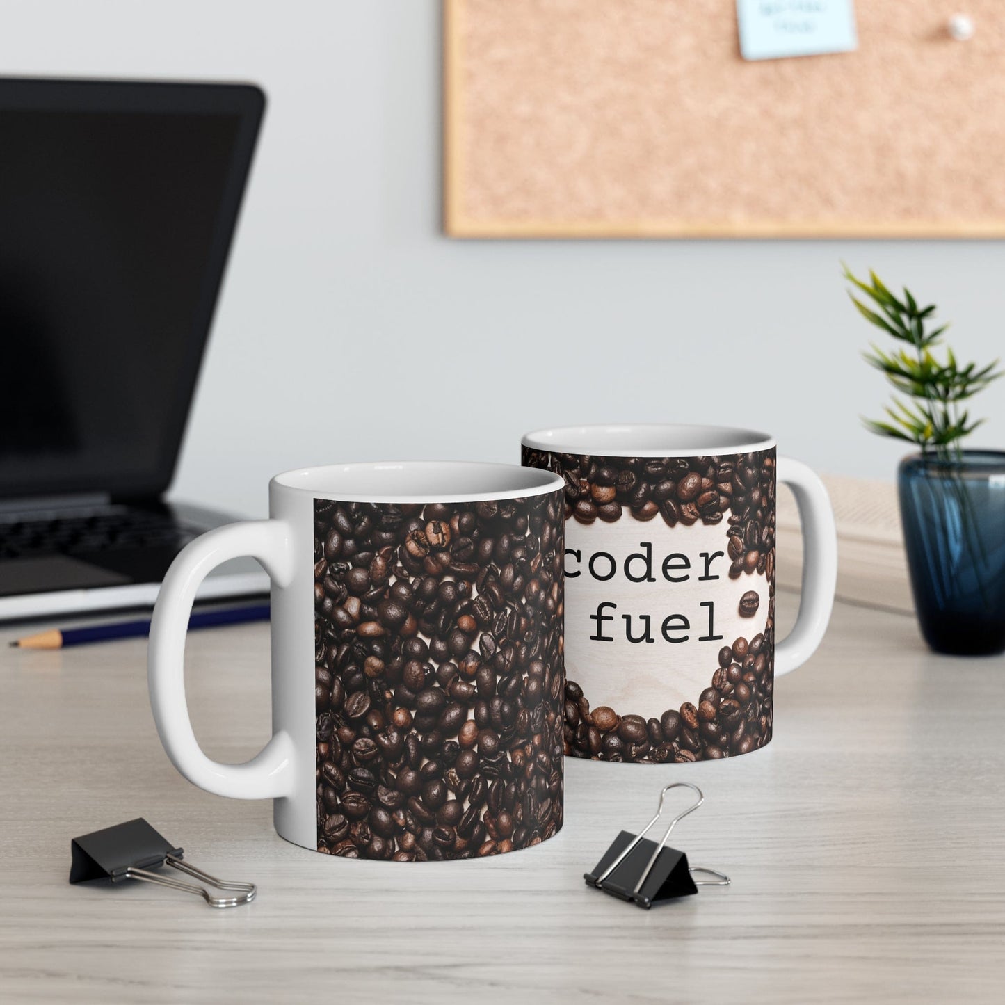 Mug 11oz Coder Fuel Coffee Mug With Coffee Beans