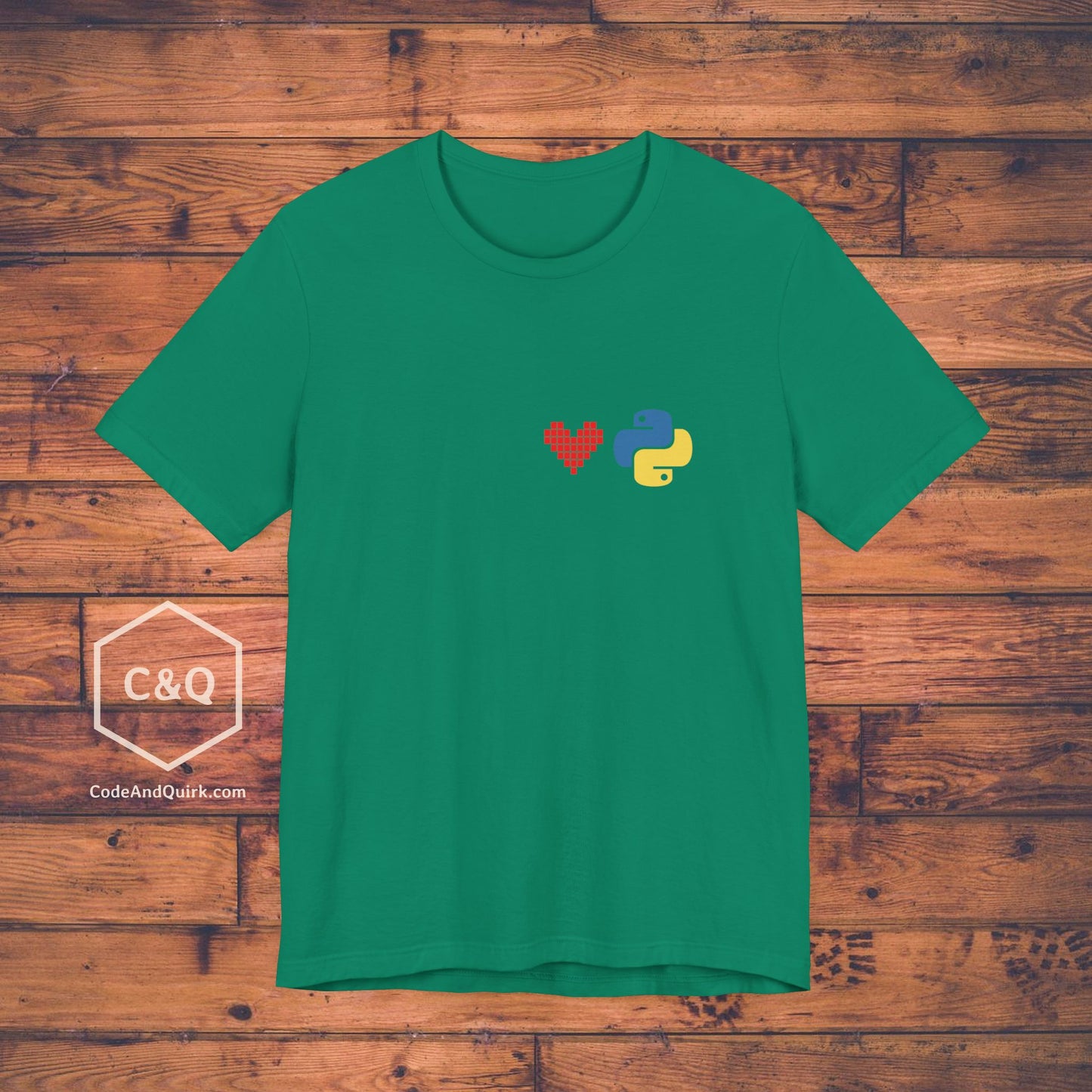 Python Logo and Heart understated programmer's T-Shirt